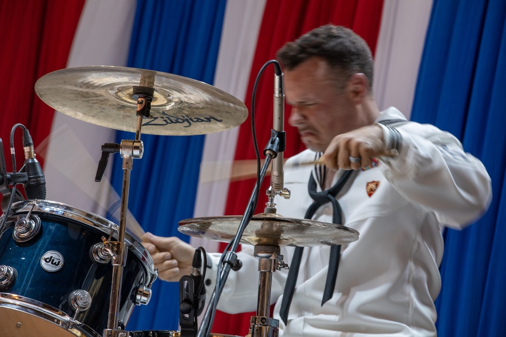 U.S. Naval Forces Europe and Africa Band Performs during Cutlass Express 2023