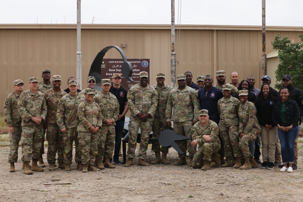 1st Lt. Dantrell Maeweather promotes at Camp Buehring, March, 2023