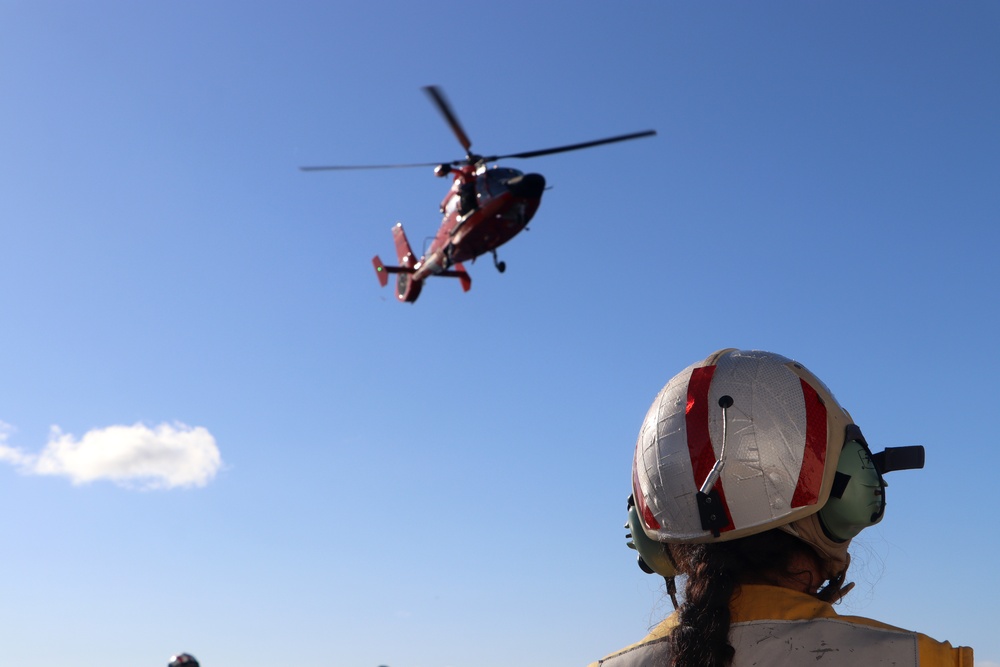 Coast Guard Cutter Kimball conducts flight operations during Western Pacific patrol