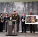 USACE Chicago District Acting Commander, LTC Matthew Broderick, speaks at a press conference held my Sen. Durbin and teh Lake County Forest Preserve