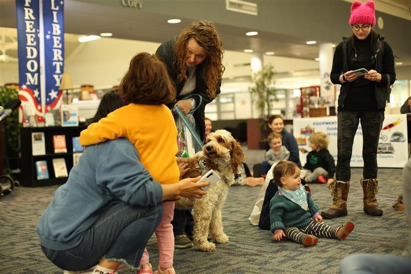 Puppies &amp; Pi(e) wags the tail of story time participants