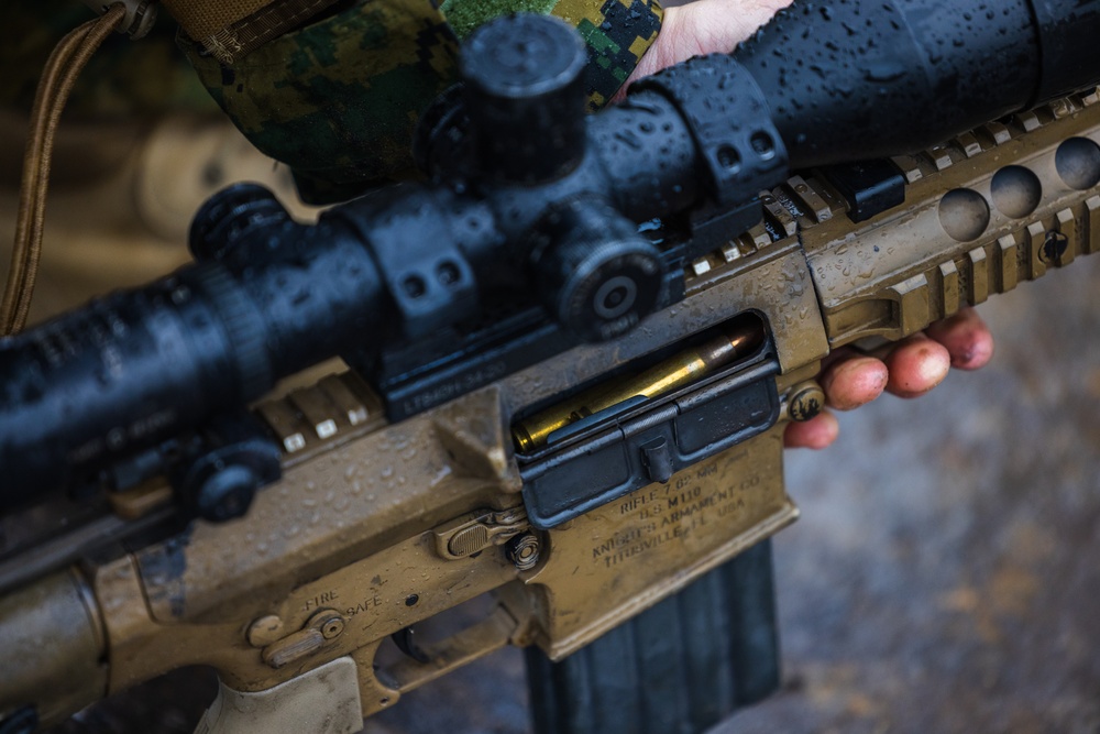 Dutch Marines train on a sniper range with 2d Recon