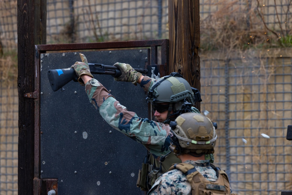 Dutch Marines conduct breaching training with 2d CEB