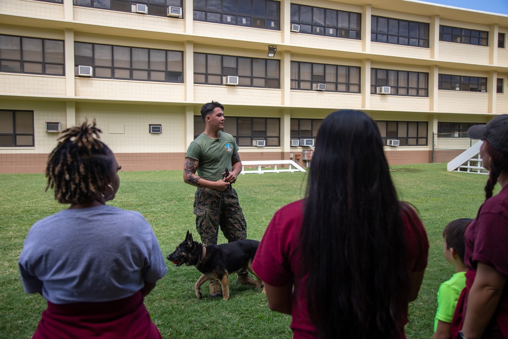 Military working dog demonstration for DEFY, MCBH