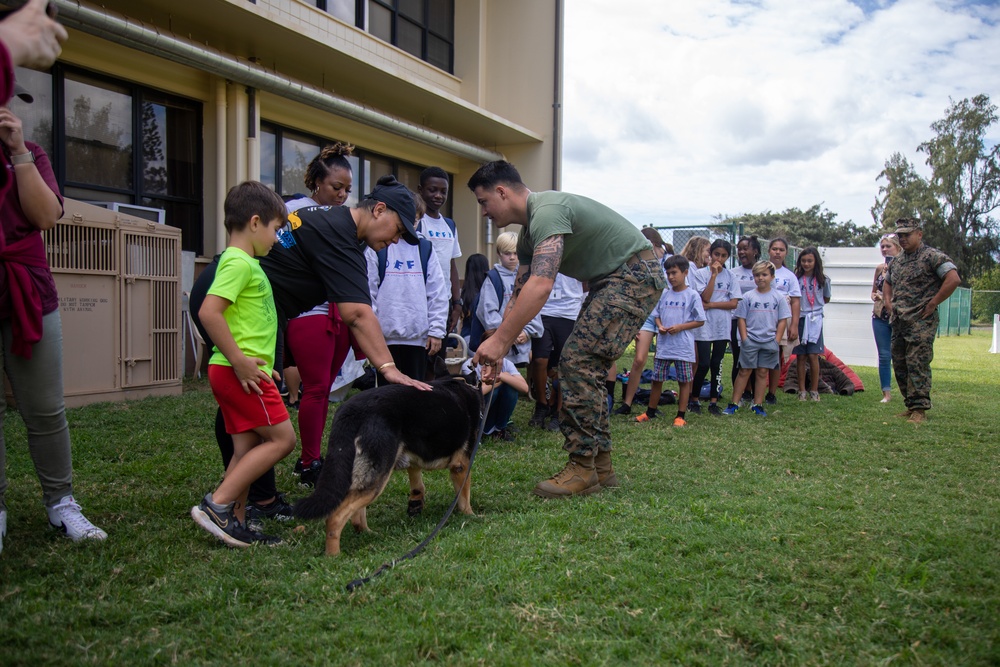 Military working dog demonstration for DEFY, MCBH