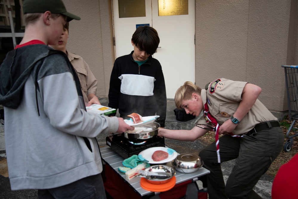 Scouts Troop 35 Holds Cookout Onboard CFAY