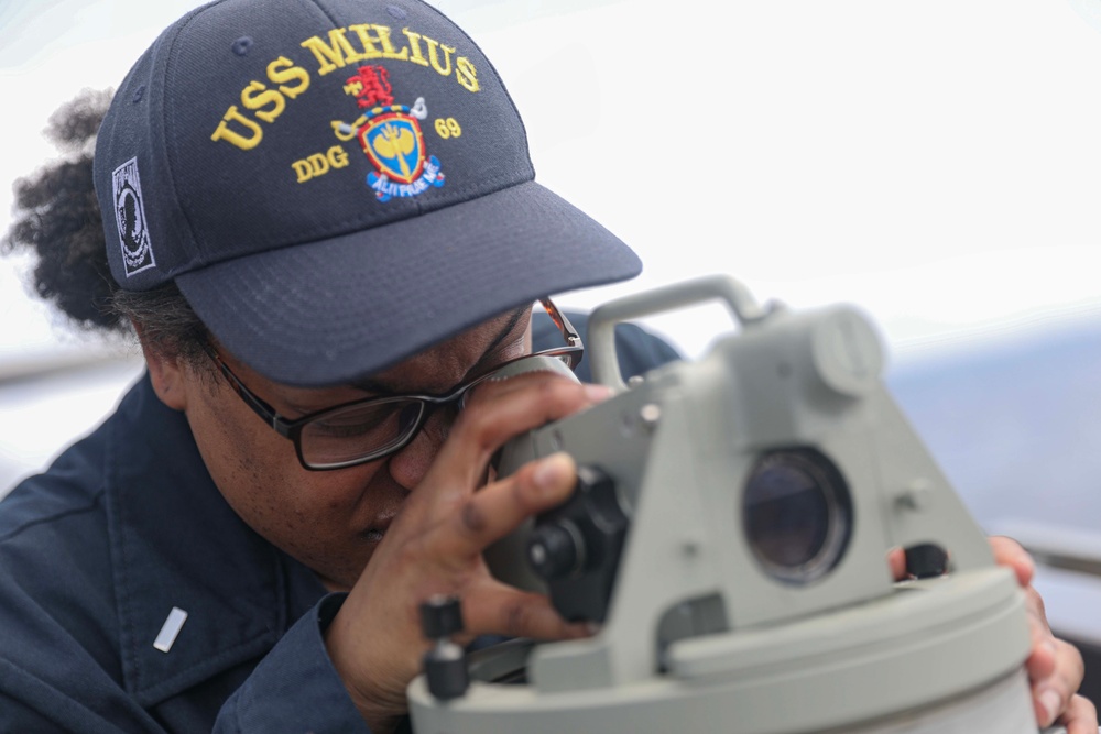 USS Milius (DDG 69) Sailors Stand Watch on the Ship's Bridge