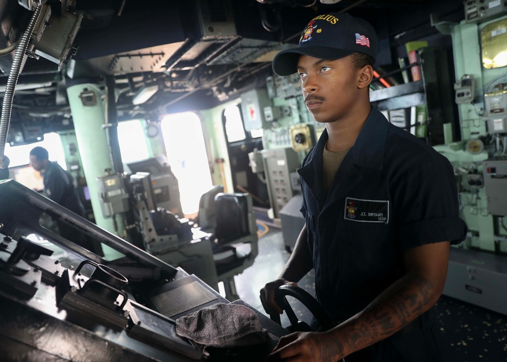 USS Milius (DDG 69) Sailors Stand Watch on the Ship's Bridge