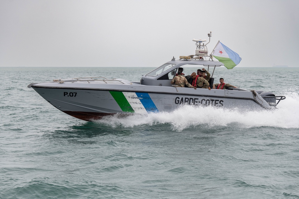 African coast guards participate in MV-22 hoist training during Cutlass Express 23