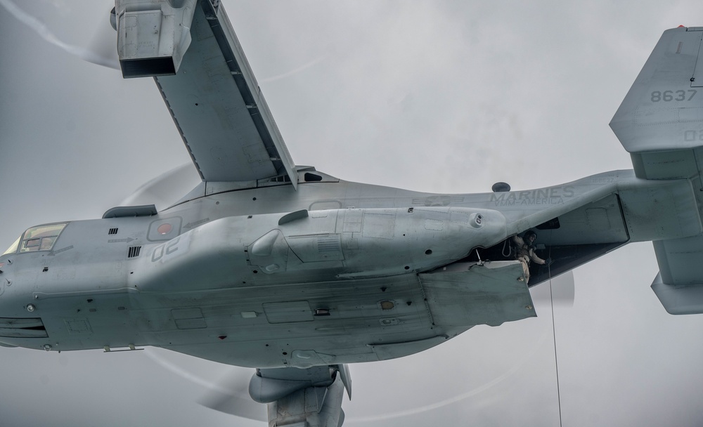 African coast guards participate in MV-22 hoist training during Cutlass Express 23