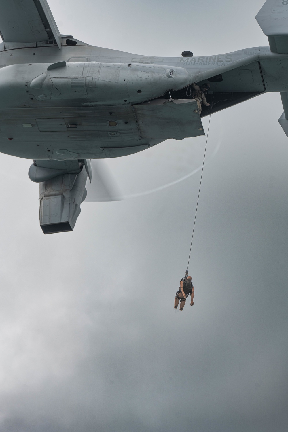 African coast guards participate in MV-22 hoist training during Cutlass Express 23