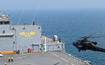U.S. Army aviators conduct Deck Landing Qualification on USS Lewis B. Puller