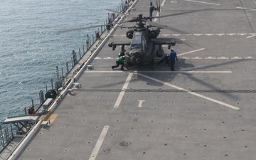 U.S. Army aviators conduct Deck Landing Qualification on USS Lewis B. Puller