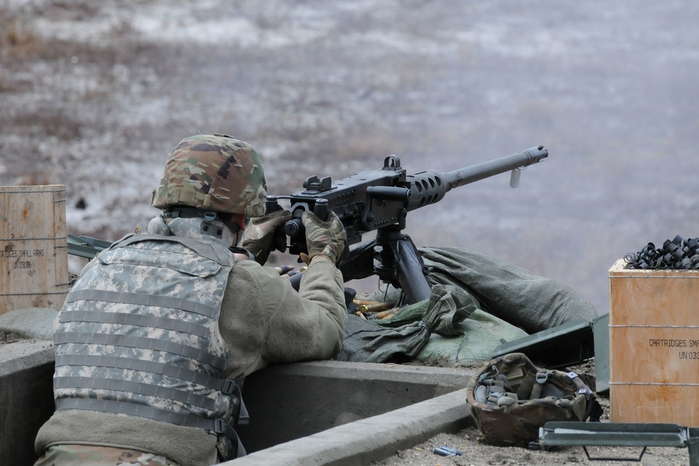 102 CAVALRY, NJ ARMY NATIONAL GUARD, M2HB machine gun qualification, Tables two and four, range 40, 11 MARCH 2023.