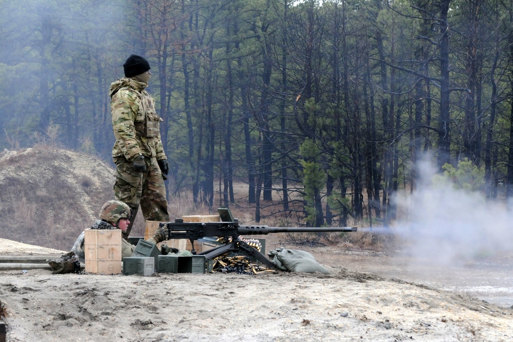 102 CAVALRY, NJ ARMY NATIONAL GUARD, M2HB machine gun qualification, Tables two and four, range 40, 11 MARCH 2023.