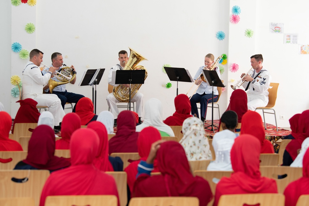 U.S. Naval Forces Europe Africa Band Performs at Djibouti School of Excellence