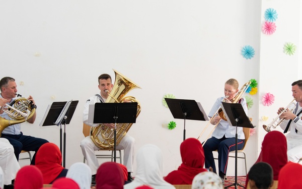 U.S. Naval Forces Europe Africa Band Performs at Djibouti School of Excellence