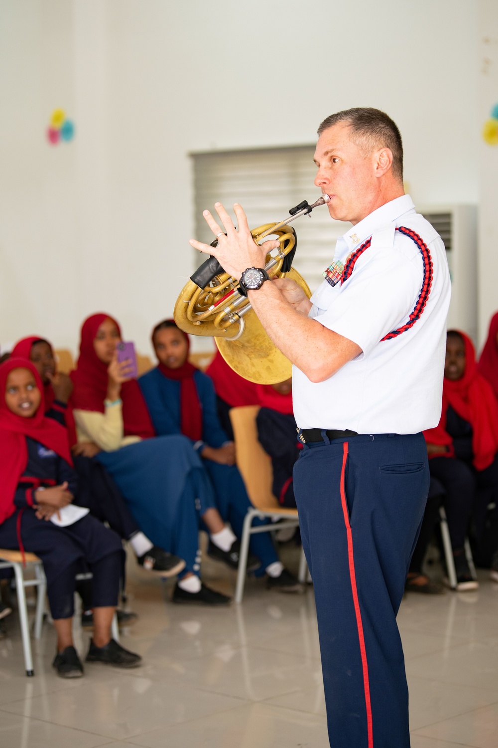 U.S. Naval Forces Europe Africa Band Performs at Djibouti School of Excellence