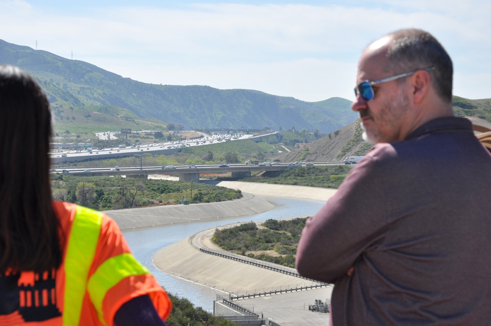 Senior dam safety program manager visits Prado Dam spillway project