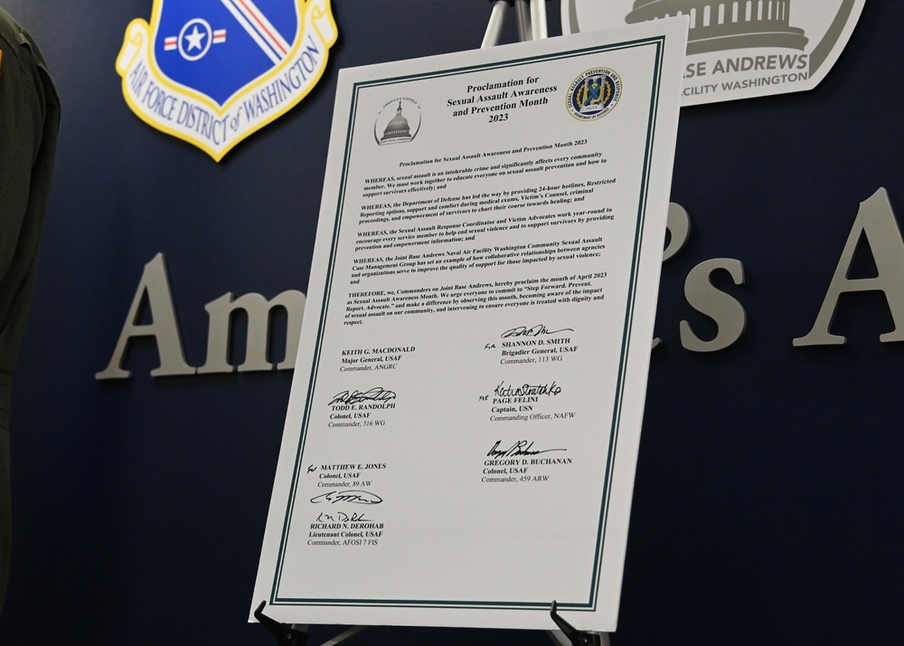 JBA leaders sign Sexual Assault Awareness and Prevention Month proclamation