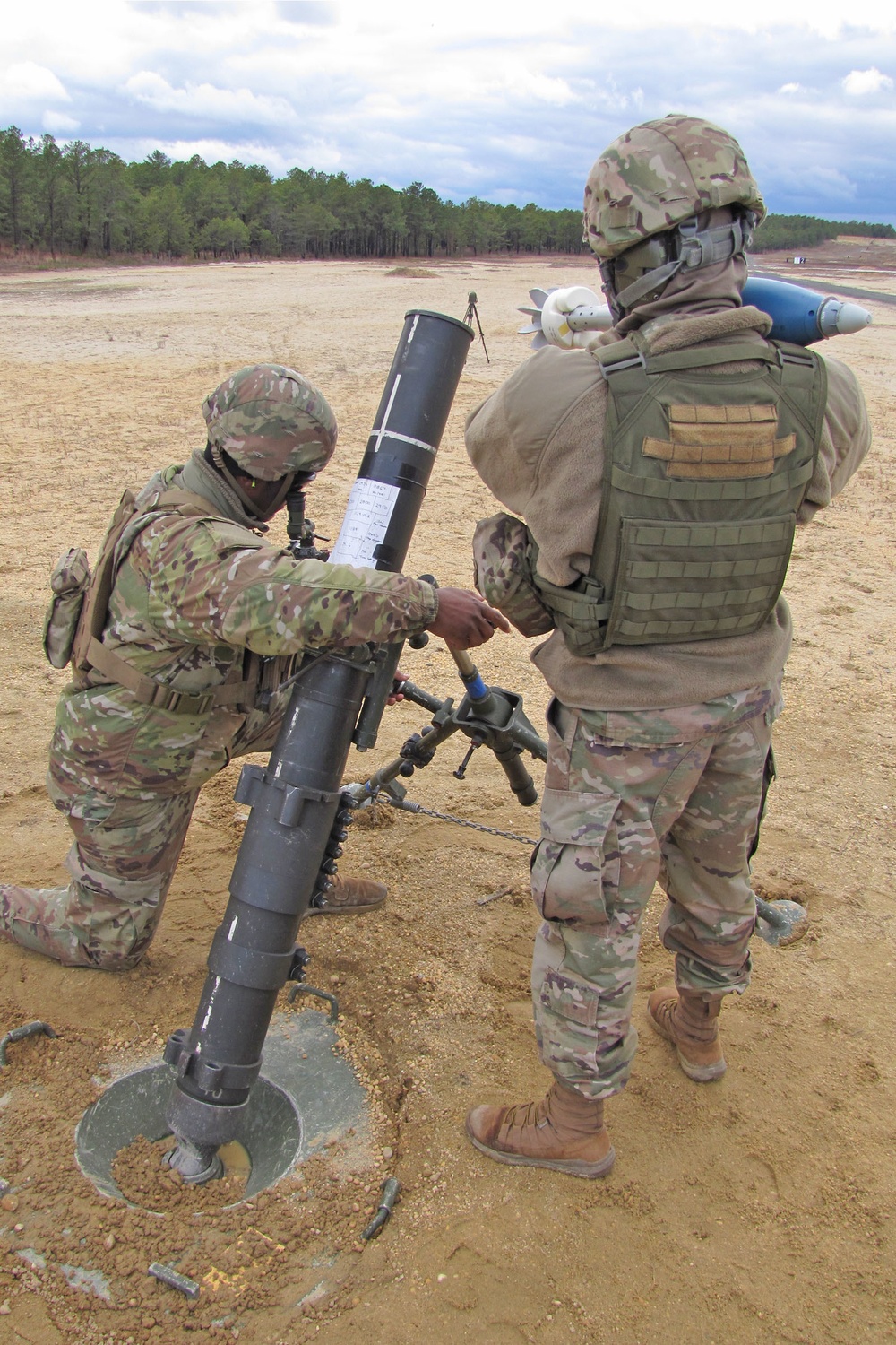 102 CAVALRY, NJ ARMY NATIONAL GUARD 120mm live mortar fire at MFP 5, 11 MARCH 2023.