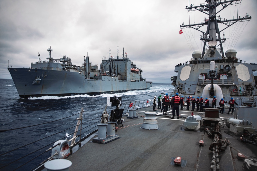 USS McFaul Conducts a Replenishment-at-Sea