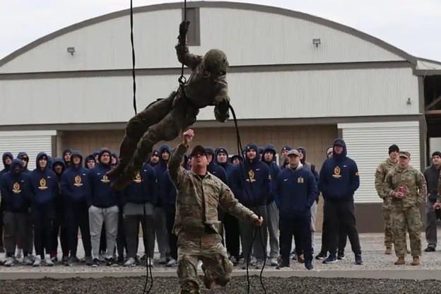 Air Assault School rappel demonstration