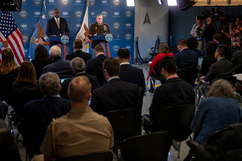 SECDEF and CJCS Conduct Press Briefing