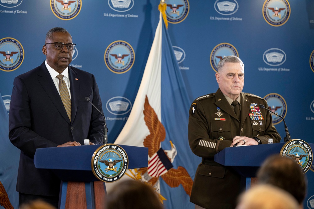 SECDEF and CJCS Conduct Press Briefing