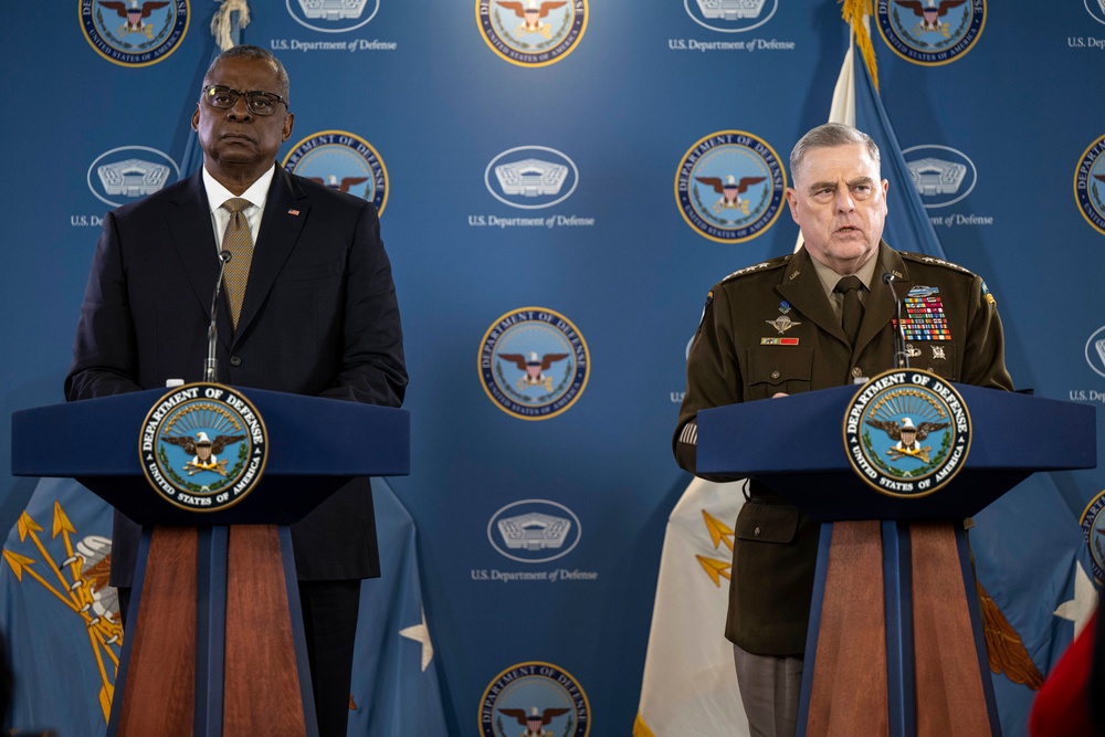 SECDEF and CJCS Conduct Press Briefing