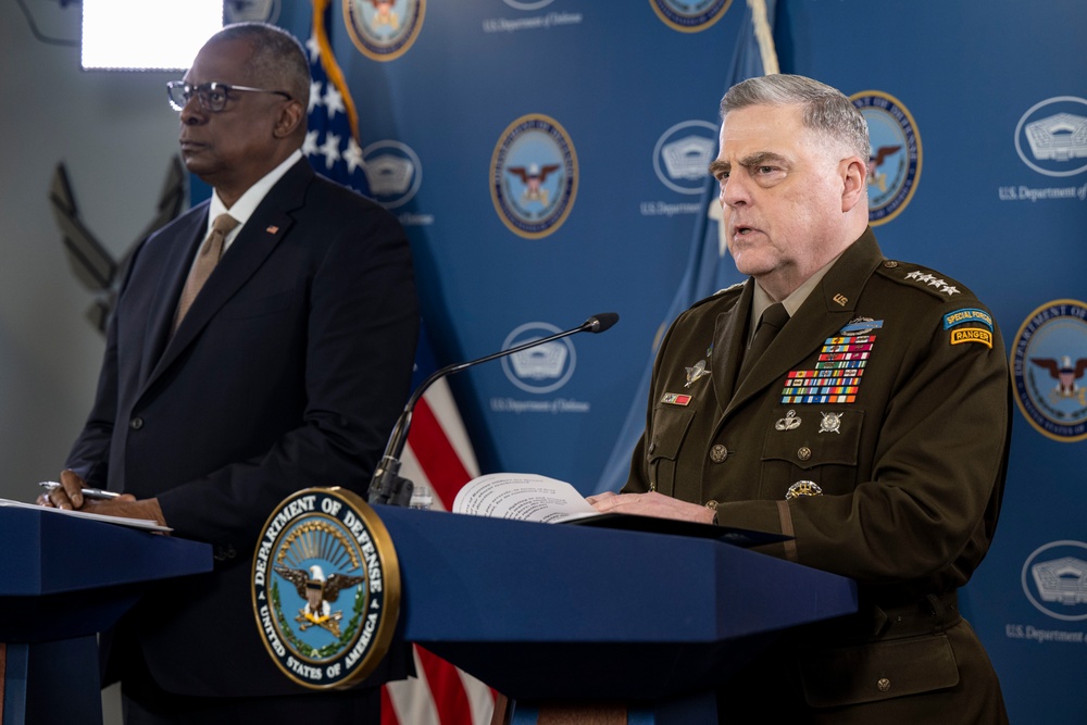 SECDEF and CJCS Conduct Press Briefing