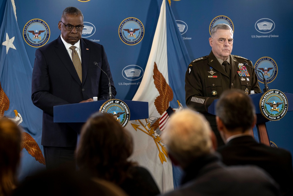 SECDEF and CJCS Conduct Press Briefing