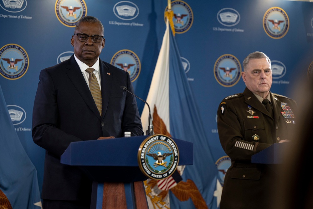 SECDEF and CJCS Conduct Press Briefing