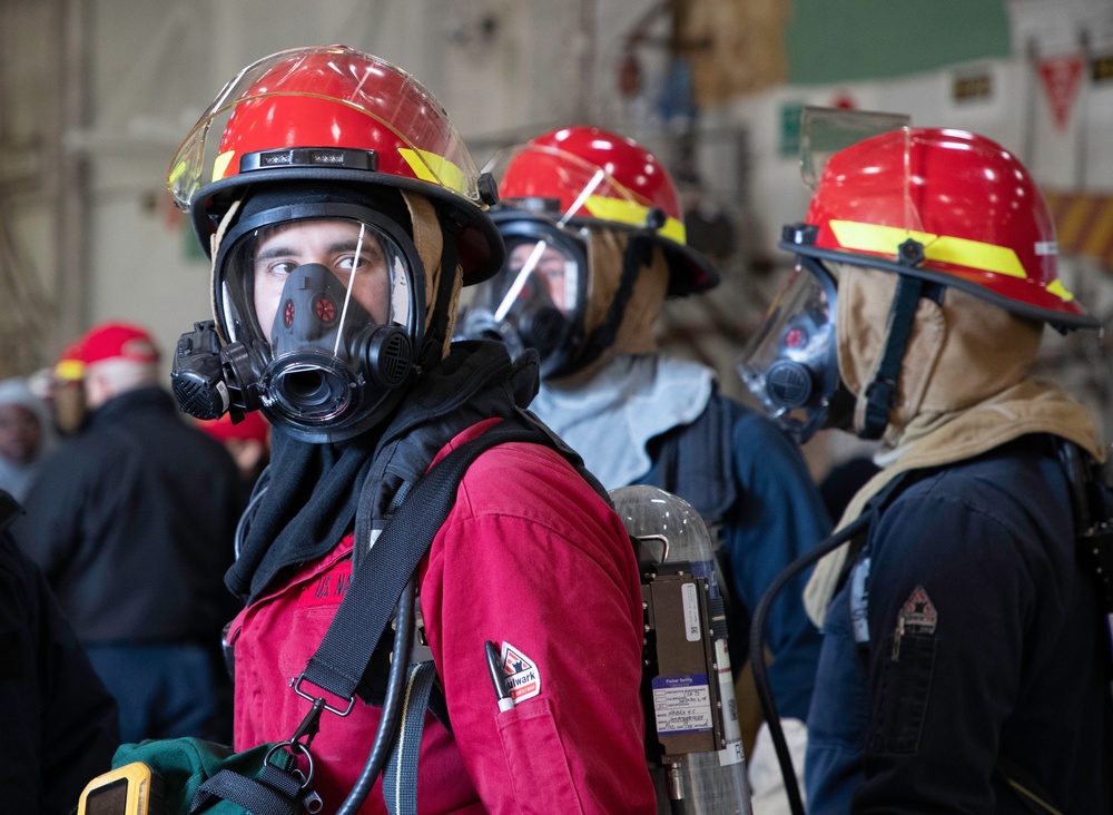 Train to Fight: George Washington Sailors run Damage Control Drill