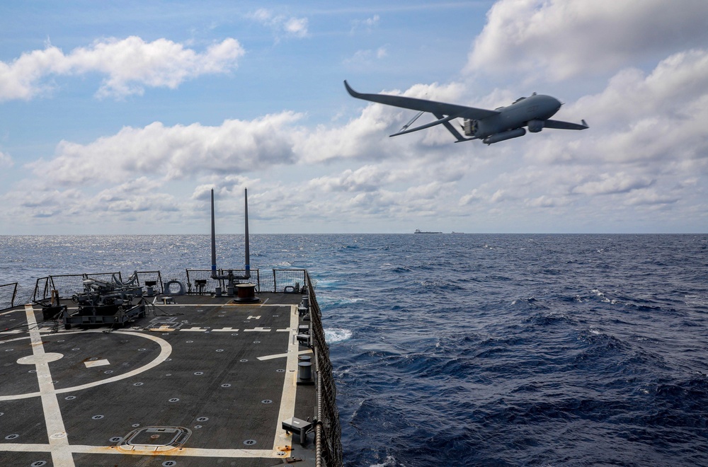 USS Milius (DDG 69) Conducts Unmanned Aerial System (UAS) Operations