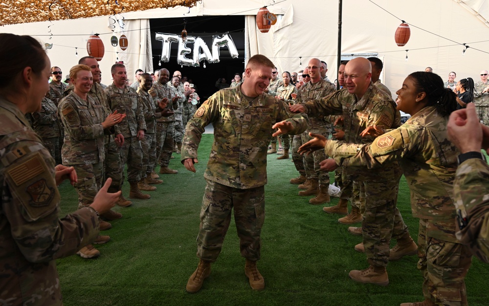 PSAB celebrates during the 2023 Senior Master Sgt Release Party