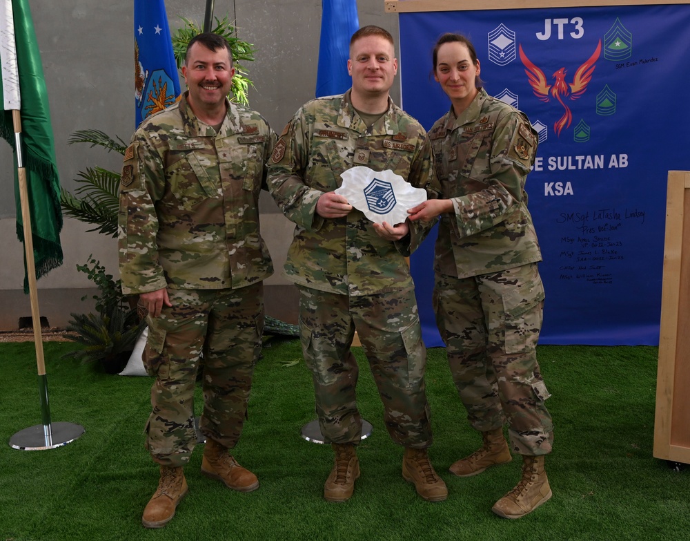 PSAB celebrates during the 2023 Senior Master Sgt Release Party