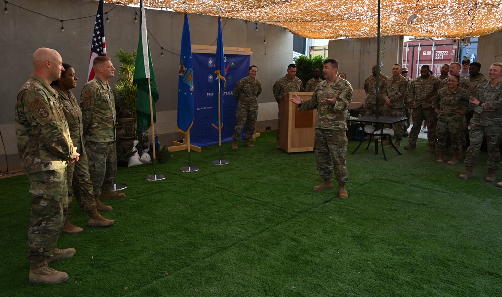 PSAB celebrates during the 2023 Senior Master Sgt Release Party