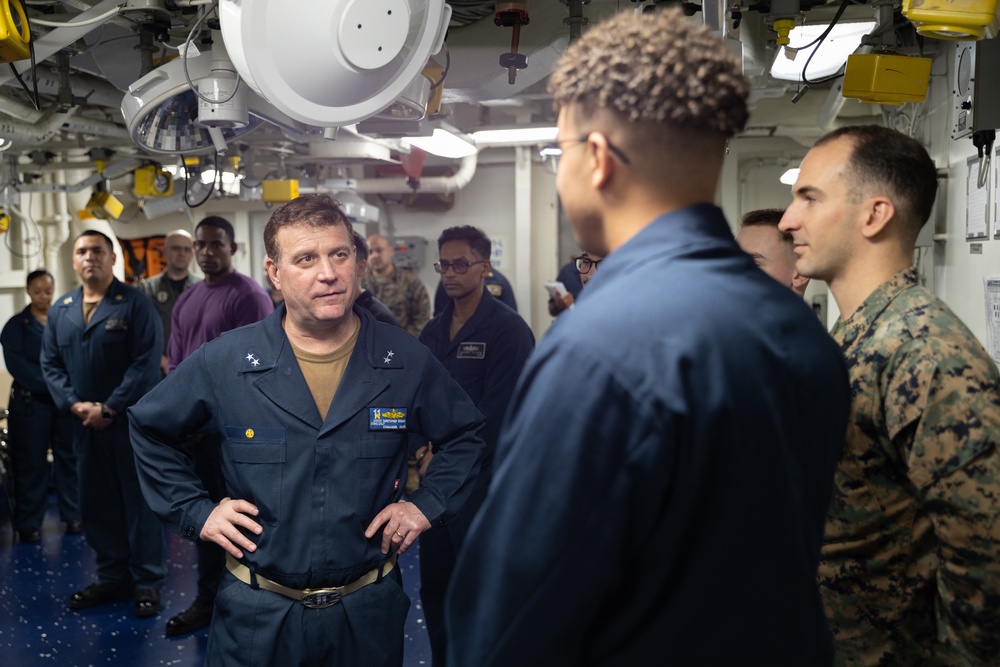 Rear Admiral Sweeney Visits USS Makin Island