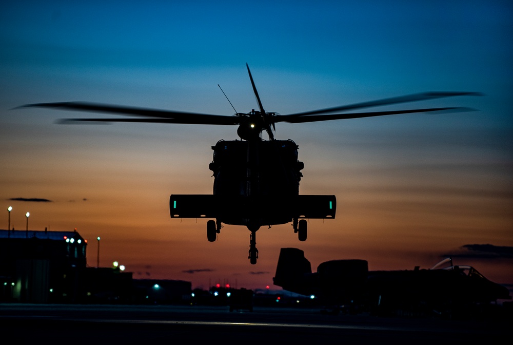 Night Ops: A-10s, Black Hawks in the sky
