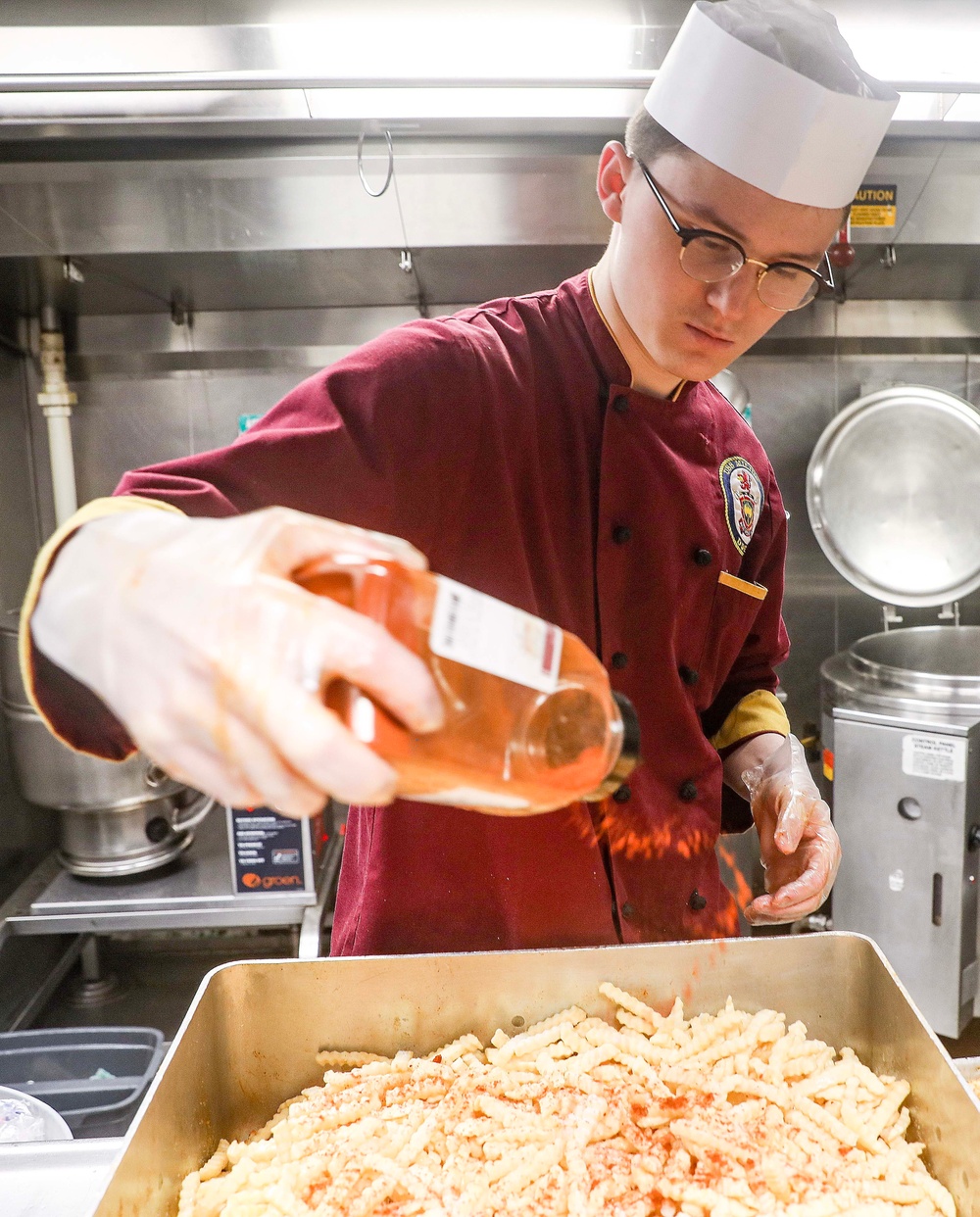 USS Milius (DDG 69) Sailors Work in the Ship's Galley