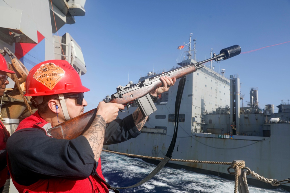 USS Milius (DDG 69) Conducts Underway Replenishment with USNS Charles Drew (T-AKE 10)