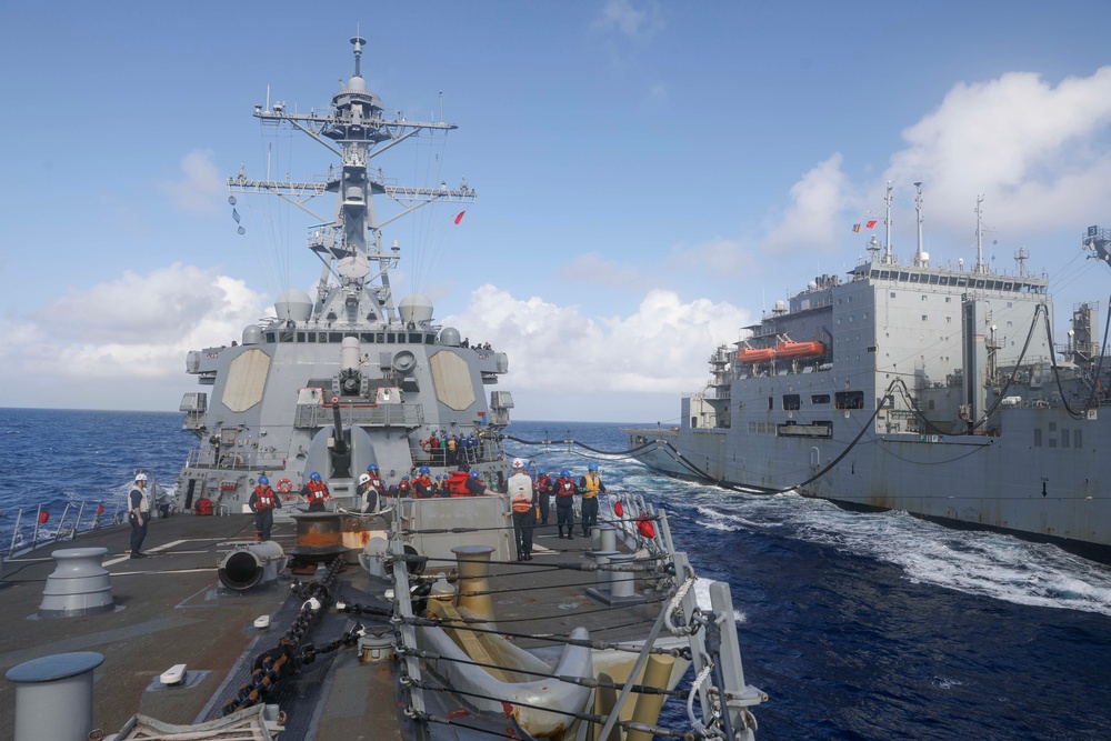 USS Milius (DDG 69) Conducts Underway Replenishment with USNS Charles Drew (T-AKE 10)