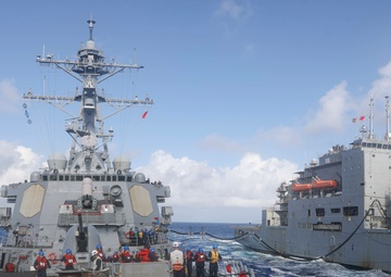 USS Milius (DDG 69) Conducts Underway Replenishment with USNS Charles Drew (T-AKE 10)