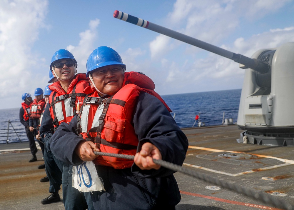 USS Milius (DDG 69) Conducts Underway Replenishment with USNS Charles Drew (T-AKE 10)