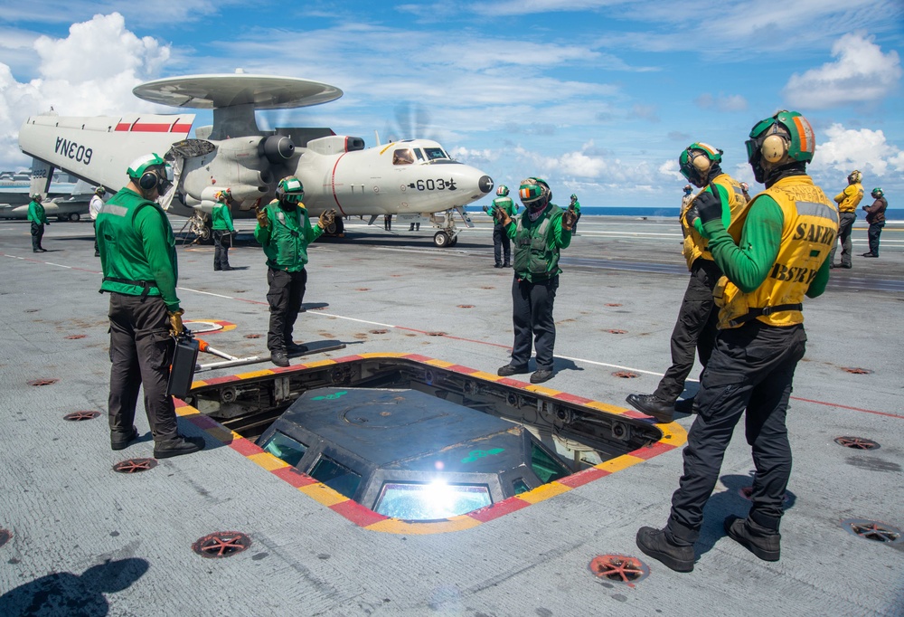 Aircraft Prepares To Launch From Flight Deck