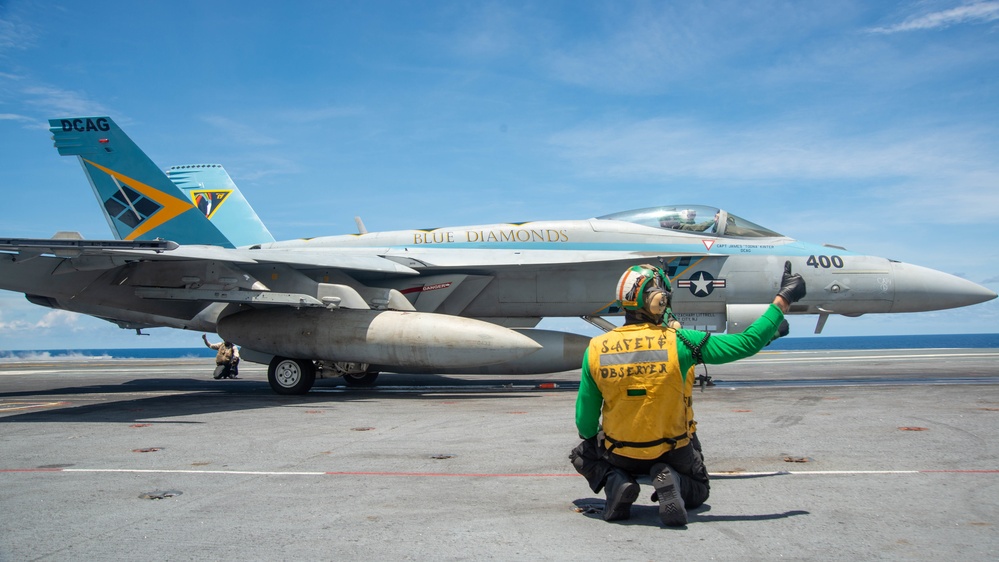 Aircraft Prepares To Launch From Flight Deck