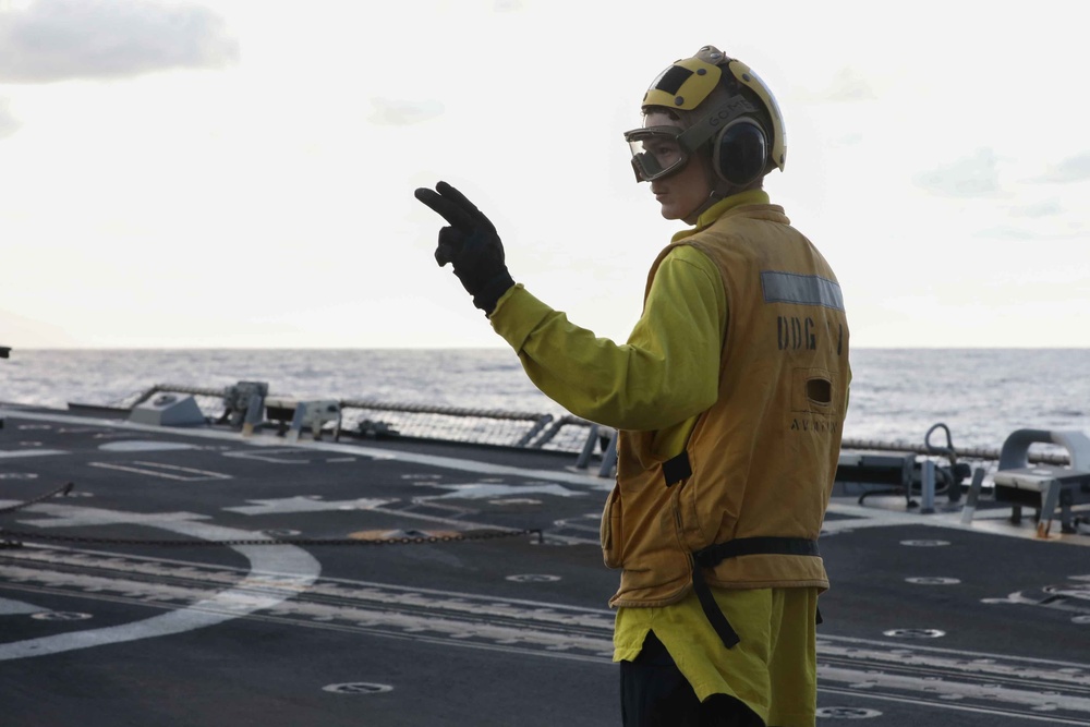 USS Thomas Hudner (DDG 116) flight operations