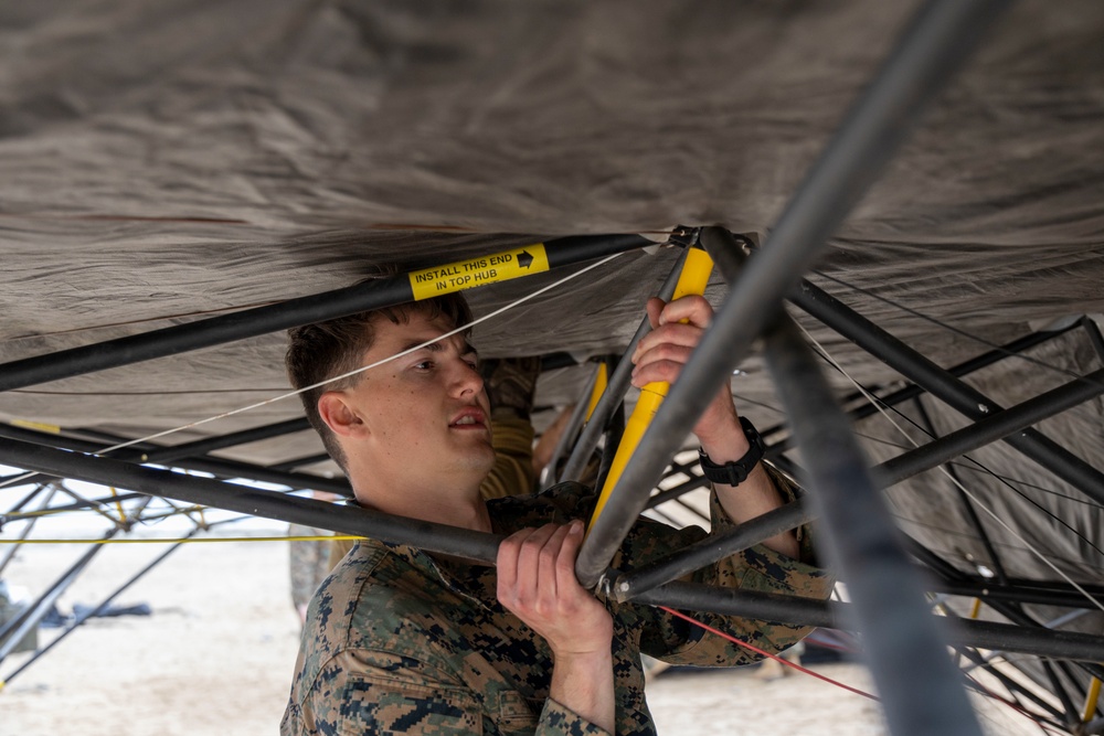 1st Medical Battalion Conducts Role 2 Field Hospital and Helicopter Medical Evacuation Training