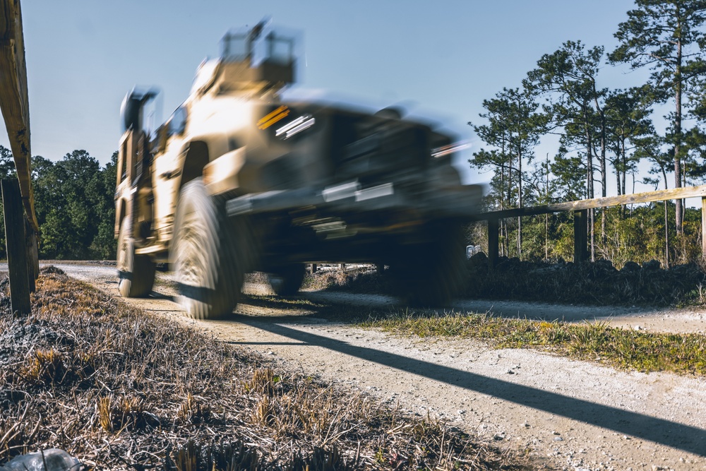 U.S. Marines with Combat Logistics Battalion 24 Conduct Combat Vehicle Operations Training